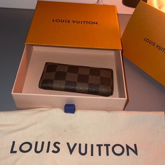 Authentic Louis Vuitton Brown Damier Ebene Key Holder w/ Dust Bag & Box - Picture 2 of 12